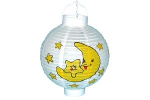 Lampion elektrický koule 17cm Měsíc a hvězdy