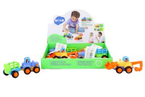 Baby traktůrek/stavební stroj 17cm na setrvačník