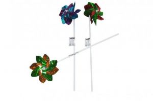 Větrník barevný plast 43cm průměr 10cm asst 6 barev