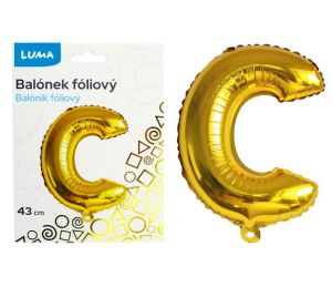 Balónek foliový "C" ZLATÝ