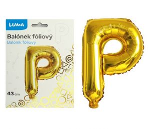 Balónek foliový "P" ZLATÝ