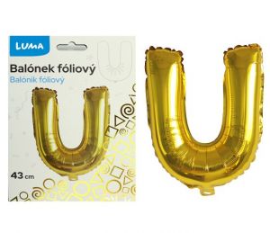Balónek foliový "U" ZLATÝ