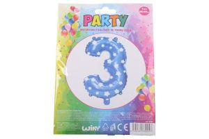 Nafukovací balónek - číslo 3 modrý