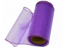 Organza 12cm/10y světle fialová 2 (12cm-9m-obšitá 12 cm/9m)