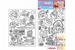 Samolepky na zeď piráti k vymalování 2 archy,35x25,5 cm