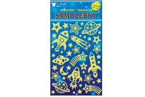 Samolepky svítící ve tmě vesmírné lodě 21x13cm