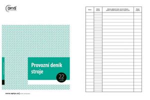 Provozní deník stroje, A4, 22 listů, OPTYS 1234