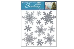 Samolepky vločky z EVA pěny stříbrné 31,5 x 30,5 cm