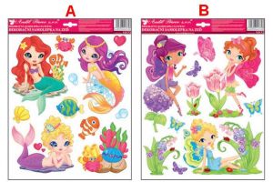 Samolepky na zeď víly, mořské víly 33 x 29 cm