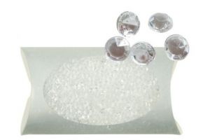 Plastové kamínky 4mm průhledné 43g