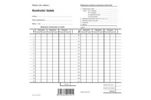 Kontrolní lístek, dvojitá píchačka OPTYS (18 x 19 cm na výšku)