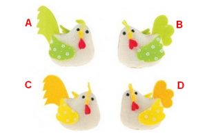 Slepička, kohoutek na postavení 8cm 4 druhy