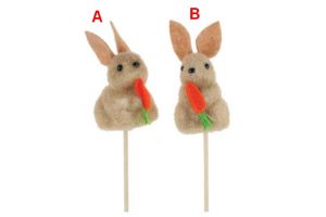 Zajíček s mrkví zápich 6 cm