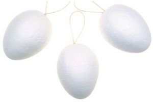 Vajíčka z buničiny k nazdobení na zavěšení 6cm 12 ks v sáčku