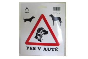 Samolepka Pes v autě