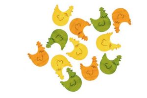 Dřevěné slepičky 4 cm, 12 ks