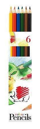 Barevné pastelky, 6ks, ICO