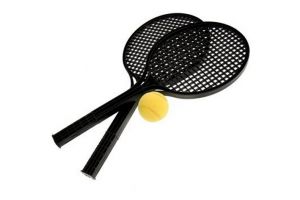 LORI soft tenis plast černý+míček 53cm v síťce