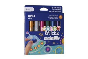 Temperové tyčinky "Kids" 6 různých metalických barev APLI