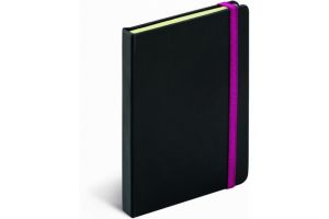 Notes Tucson černý/růžový, linkovaný, 13 x 21 cm A-3932 (PRESCO GROUP)