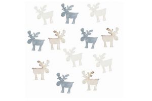 Dřevění sobi šedí 4cm,12ks