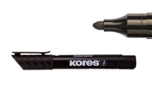 KORES K-MARKER Permanentní popisovač, kulatý hrot 3 mm, černý