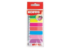 KORES Neonové záložky Index Strips "Podepiš zde" na pravítku 45x12 mm / 8 barev / 25 lístk