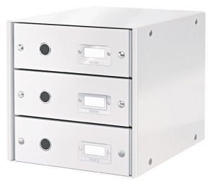 Zásuvkový box "Click&Store", bílá, 3 zásuvky, LEITZ