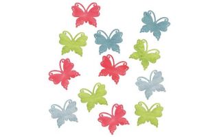 Dřevění motýli 4 cm, 12 ks