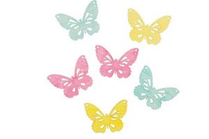 Dřevění motýli 6 cm, 6 ks