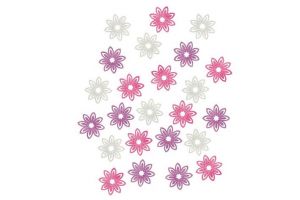 Dřevěné květy 2 cm, 24 ks