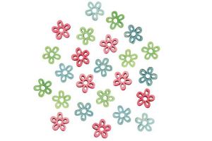 Dřevěné květy 2 cm, 24 ks