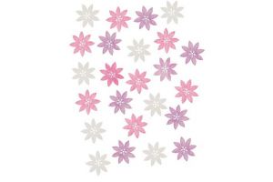 Dřevěné květy 2 cm, 24 ks