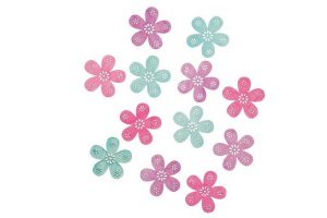 Dřevěné květy 4 cm, 12 ks