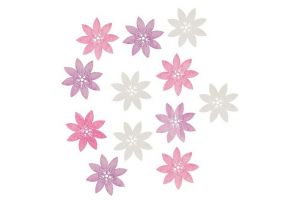 Dřevěné květy 4 cm, 12 ks