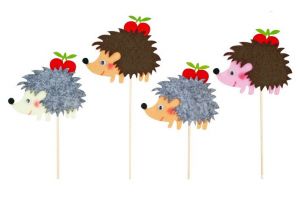 Zápich ježek s jablíčkem 8 cm + špejle