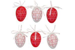 Vajíčka plastová na zavěšení 6cm 6ks v sáčku