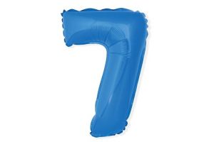 Balonek č. 7 modrý 35cm narozeniny foliový