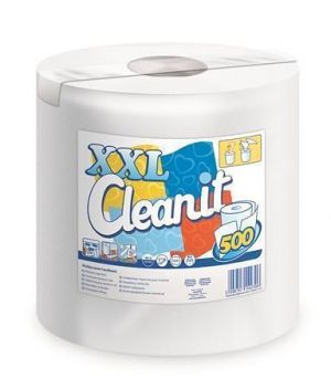 Papírové utěrky "CLEANIT XXL 500", bílá, 2-vrstvé, role, LUCART