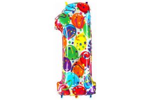 Balonek foliová číslice č.1 PÁRTY 102cm