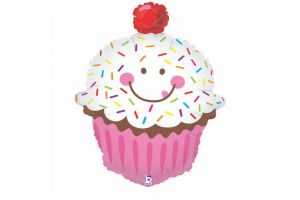 Balónek foliový 34" Usměvavý Cupcake Betallic