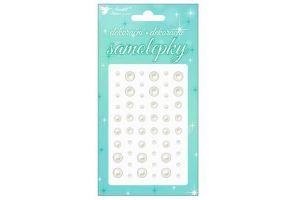 Dekorační samolepky perličky, bílé 3 velikosti 12x8cm