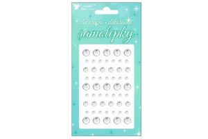 Dekorační samolepky kamínky průhledné 12x8cm