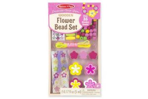 Melissa & Doug - Dřevěné korálky Květiny /35+/