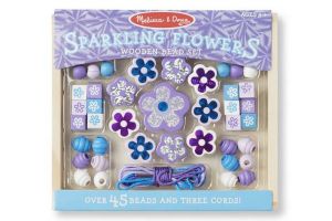 Melissa & Doug - Dřevěné korálky Květy /45+/