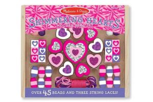 Melissa & Doug - Dřevěné korálky Srdce /45+/