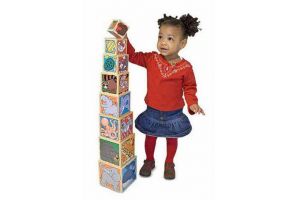 Melissa & Doug - Dřevěné skládací kostky 8 ks