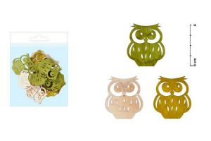 Dekorace sova 12ks 4cm mix
