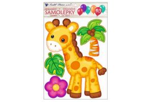 Samolepka na zeď 3D balónková žirafa 35x27cm