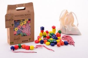 Dřevěné navlékací korálky